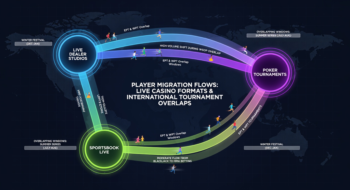 Data visualization showing player migration patterns across live casino tables during major tournament overlaps