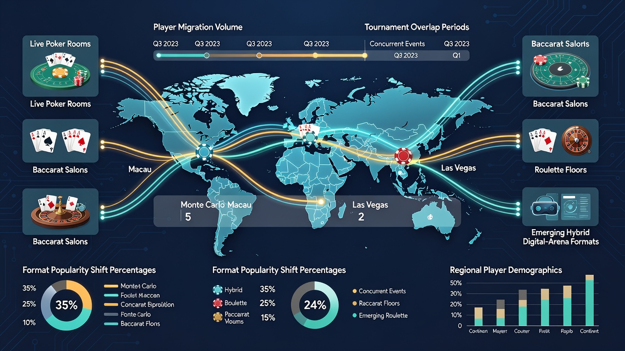 Heatmap illustrating live dealer game traffic changes across time zones during June 2026 tournament overlaps