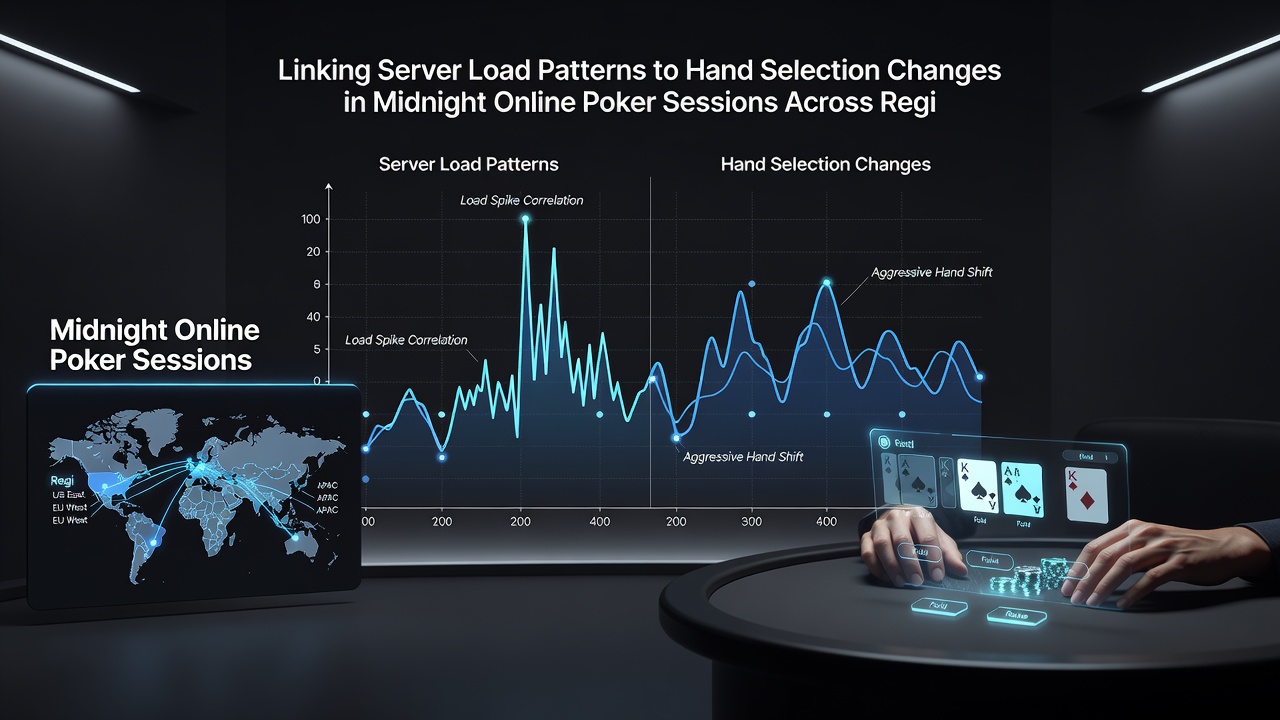 Comparative charts showing hand range tightening during high server load midnight sessions