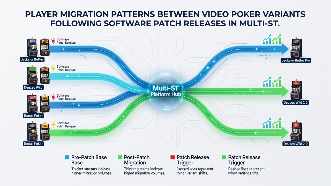 Chart displaying migration volumes between video poker variants after software updates