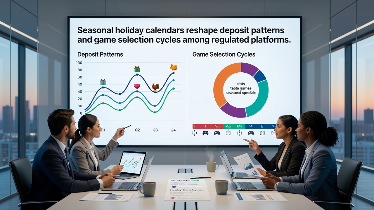 Data visualization of game type popularity shifting across different holiday periods in regulated markets